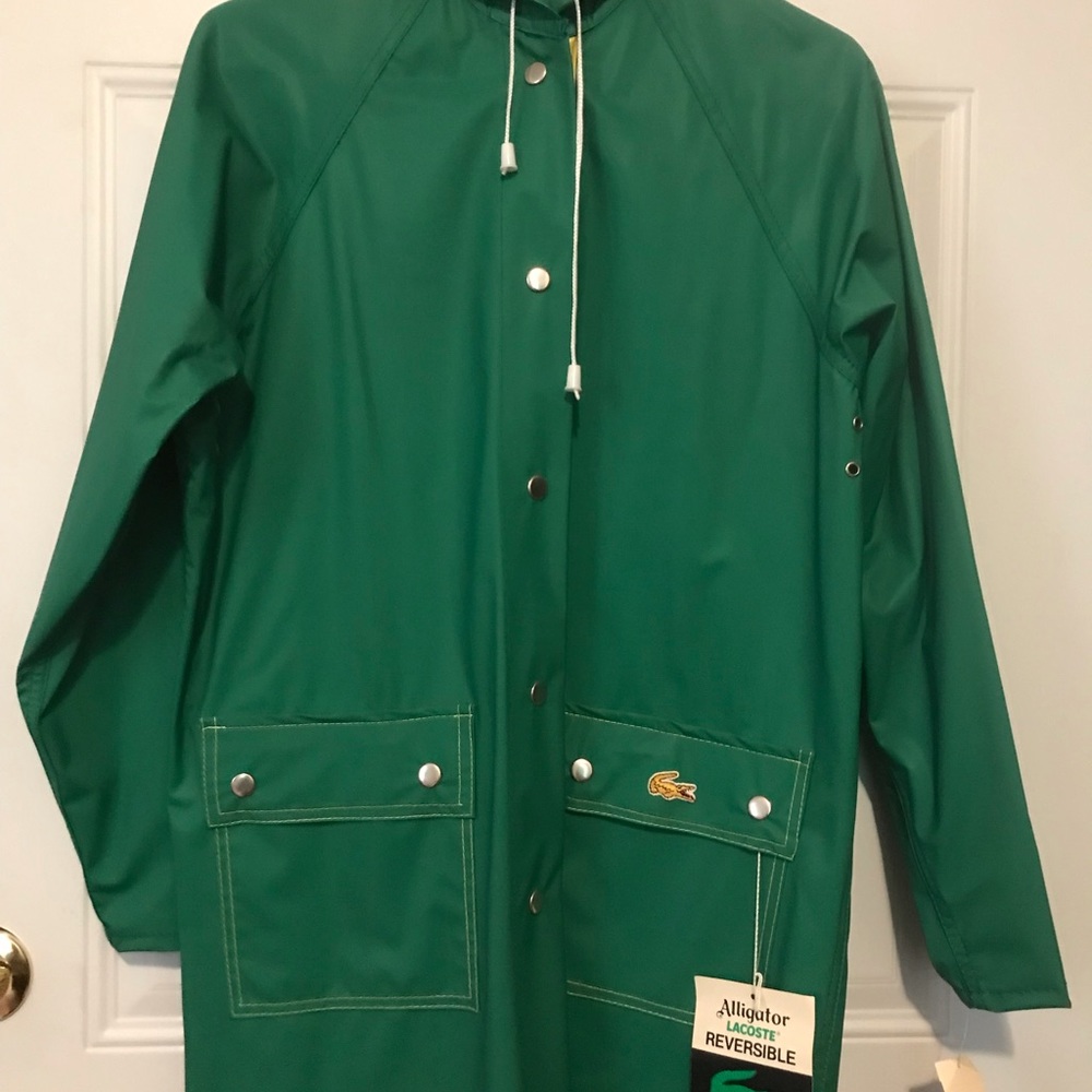 Green vintage Lacoste rain coat Reversible - Picture 2 of 8